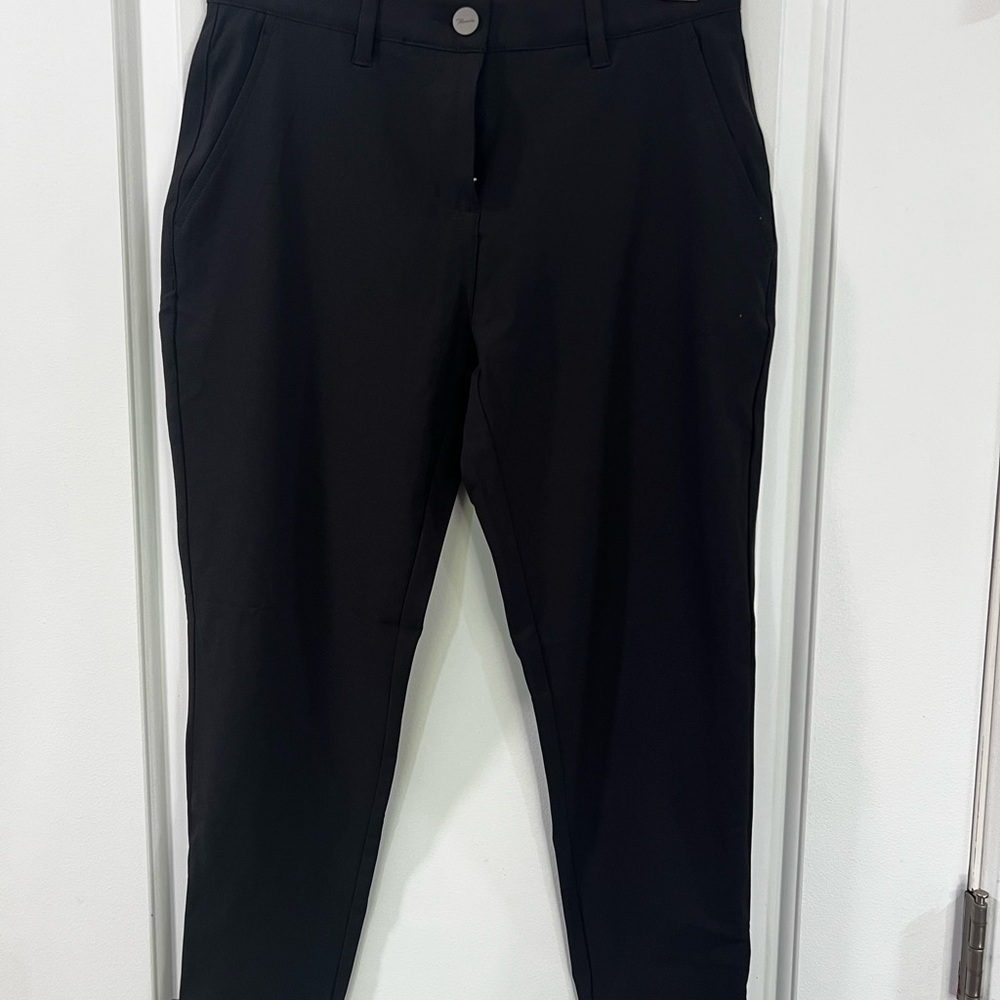 Black Track Pants with Slim Fit and Smooth Texture